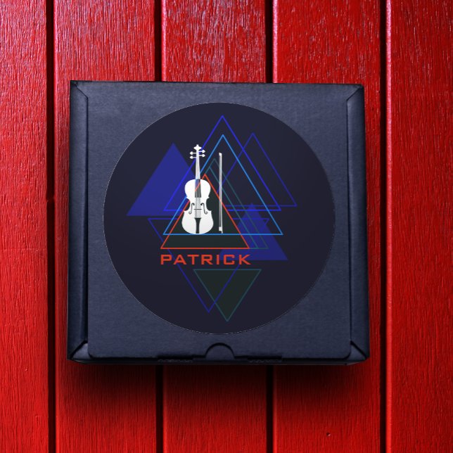 Sticker Rond Moderne & Masculine Marine Blue Music Concepteur d (Créateur téléchargé)