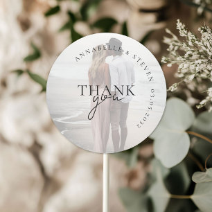 Sticker Rond Moderne, minimaliste, 1 photo, Mariage