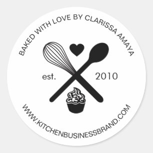 Sticker Rond Moderne minimaliste de sucreries maison gâteau gât