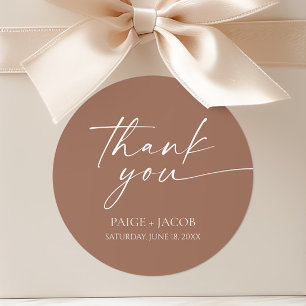 Sticker Rond Moderne minimaliste élégant Mocha Mousse Mariage