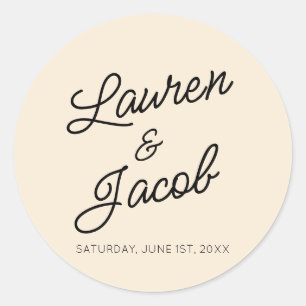 Sticker Rond Moderne minimaliste minimaliste Mariage de champag