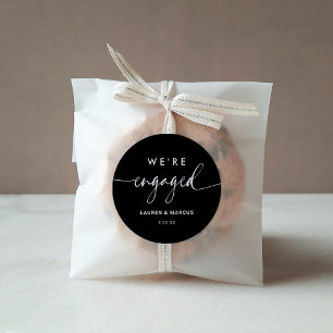 Sticker Rond Moderne Minimaliste Noir Calligraphie Nous sommes 