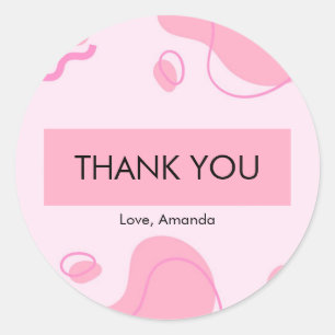 Sticker Rond Moderne minimaliste rose Abstrait Personnaliser