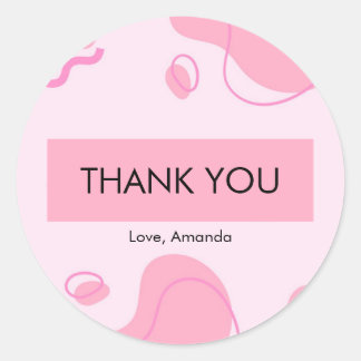Sticker Rond Moderne minimaliste rose Abstrait Personnaliser