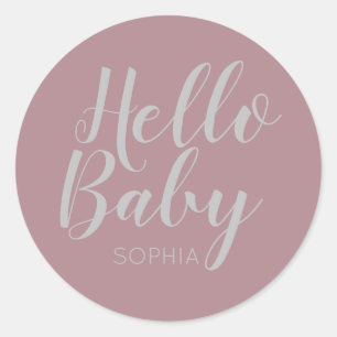 Sticker Rond moderne minimaliste simple baby shower mignon