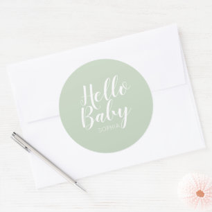 Sticker Rond moderne minimaliste simple baby shower mignon