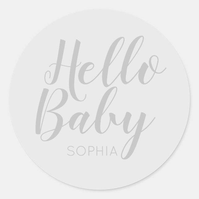 Sticker Rond moderne minimaliste simple baby shower mignon (Devant)