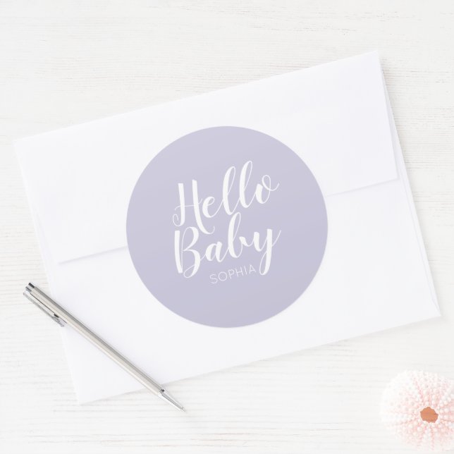 Sticker Rond moderne minimaliste simple baby shower mignon (Enveloppe)