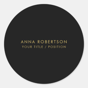Sticker Rond Moderne Minimaliste Tendance Or Noir Professionnel