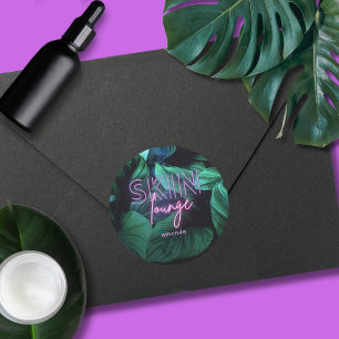 Sticker Rond Moderne Neon Pink Skin Lounge Business