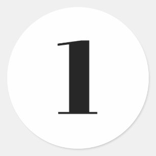 Sticker Rond moderne noir blanc personnalisé numéro âge initial