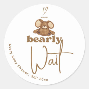 Sticker Rond Moderne nous pouvons attendre Baby shower
