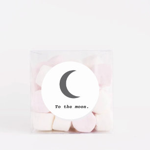 Sticker Rond Moderne Simple Citation vers la Lune