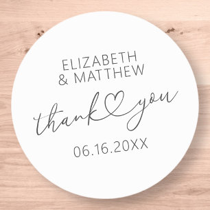 Sticker Rond Moderne simple élégant chic minimaliste Mariage de