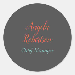 Sticker Rond Moderne simple minimaliste ajouter le nom