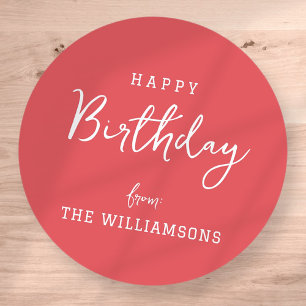Sticker Rond Moderne simple Preppy Happy Anniversaire Salutatio
