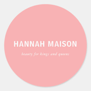 Sticker Rond Moderne, simple, professionnel, salon, rose