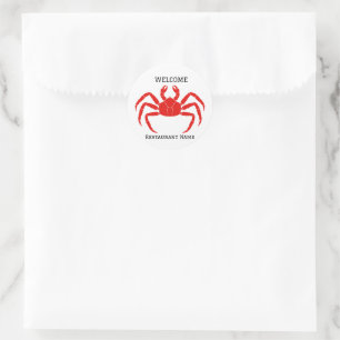 Sticker Rond Moderne Simple rouge crabe de mer frais