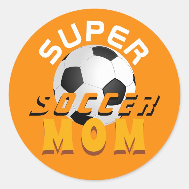 Sticker Rond Moderne Super Football Maman Football Sport (Devant)