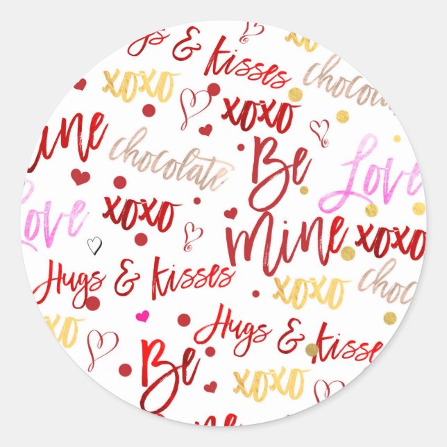 Sticker Rond Moderne tendance Fun Valentine Party Favoriser Tre (Devant)