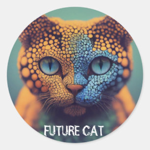 Sticker Rond Modifier le texte Futur Chat Personnaliser le nom