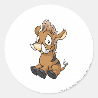 Sticker Rond Moehog Brown