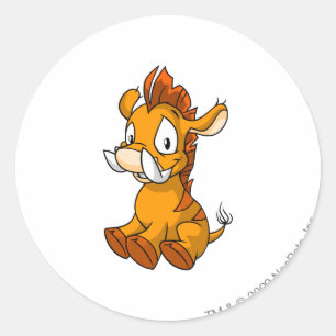 Sticker Rond Moehog Orange