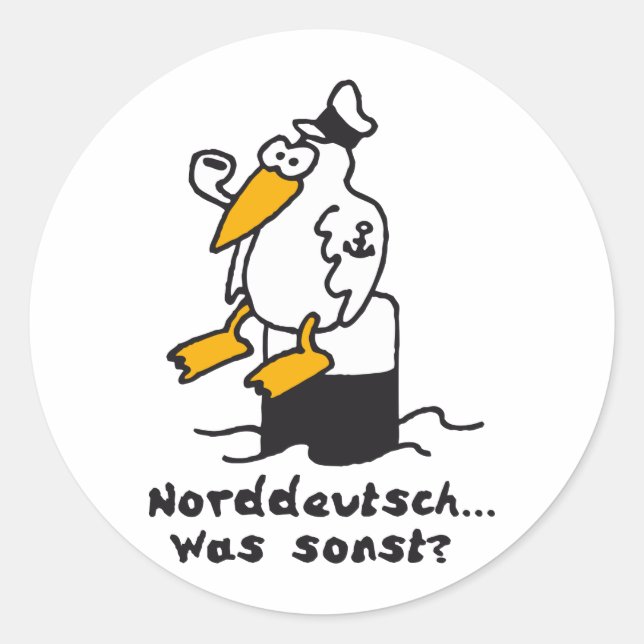 Sticker Rond Moewe au port 3c, nord-allemand (Devant)