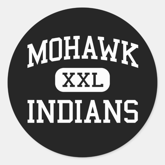 Sticker Rond Mohawk - Indiens - Lycée - Marcola Oregon (Devant)