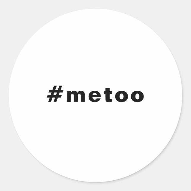 Sticker Rond moi aussi, #metoo, orgueil Blanc noir (Devant)