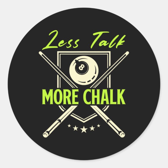 Sticker Rond Moins Discuter Plus Chalk Snooker Pool Billard Cue (Devant)