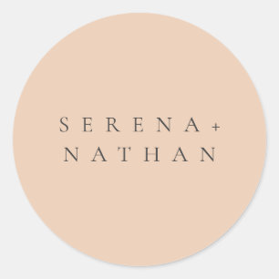 Sticker Rond Moins moderne de brosse à pinceau Délicat Mariage