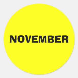 Sticker Rond Mois calendrier par Janz Novembre Jaune