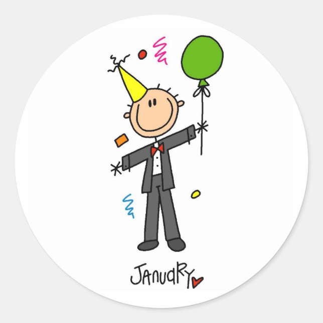 Sticker Rond Mois de janvier (Devant)