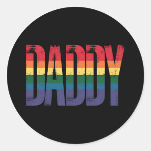 Sticker Rond Mois de la fierté gay de Papa Fête des pères LGBTQ
