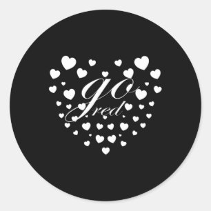 Sticker Rond Mois de la santé cardiaque rouge Tee American Hear