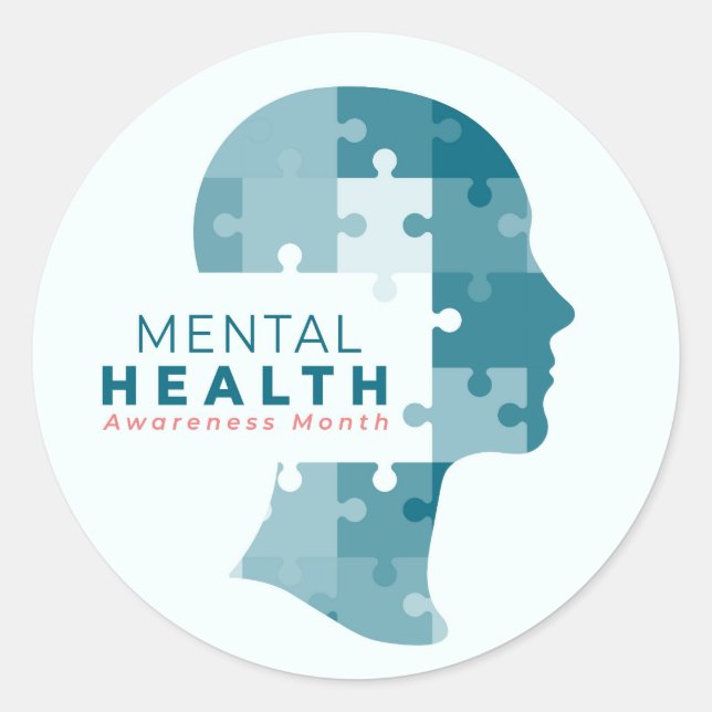 Sticker Rond Mois de la sensibilisation à la santé mentale (Devant)
