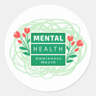 Sticker Rond Mois de la sensibilisation à la santé mentale