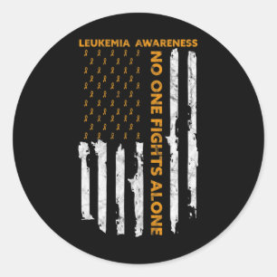 Sticker Rond Mois de la sensibilisation drapeau américain Je su