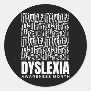 Sticker Rond Mois de la sensibilisation Dyslexie guerrière Dysl