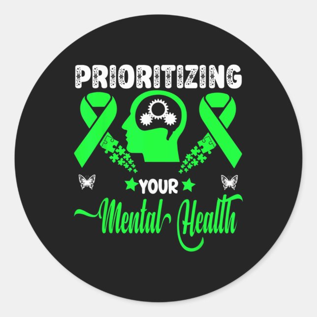Sticker Rond Mois de la stigmatisation de la sensibilisation à  (Devant)