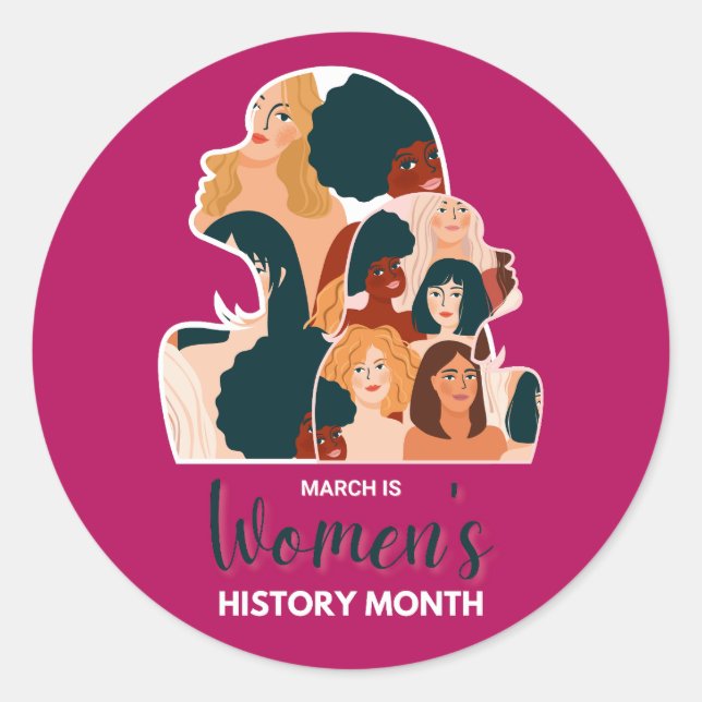 Sticker Rond Mois de l'histoire des femmes 2026 (Devant)