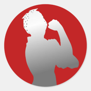 Sticker Rond Mois de l'histoire des femmes Rosie Riveter Scarle