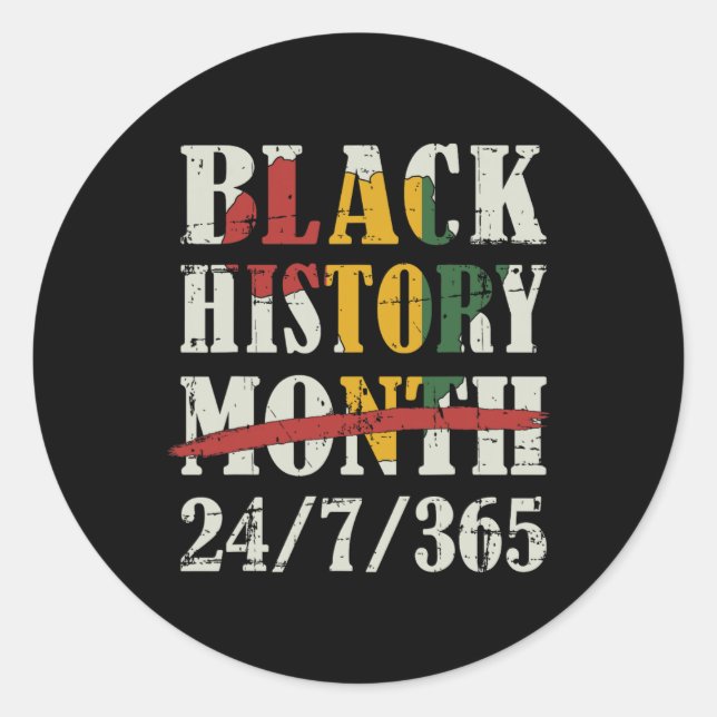 Sticker Rond Mois De L'Histoire Des Noirs 247365 Avec Drapeau C (Devant)