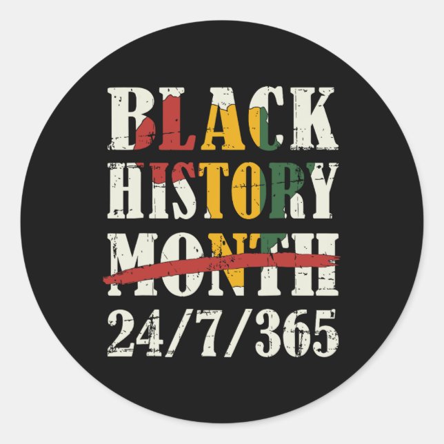 Sticker Rond Mois De L'Histoire Des Noirs 247365 Avec Drapeau C (Devant)