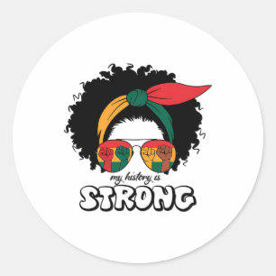 Sticker Rond Mois de l'histoire des Noirs Afro-Américain Junete