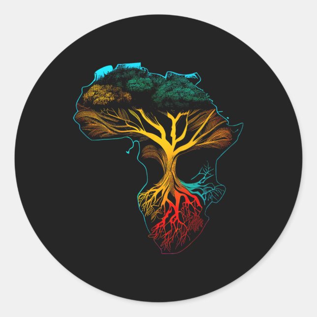 Sticker Rond Mois de l'histoire des Noirs - Ancêtres afro-améri (Devant)
