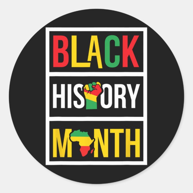 Sticker Rond Mois de l'histoire des Noirs - Autonomisation des  (Devant)