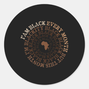 Sticker Rond Mois de l'histoire des Noirs Blackity Black Black