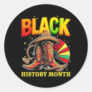 Sticker Rond Mois de l'histoire des Noirs Bottes de cowgirl noi